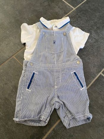 Ensemble polo + salopette short Obaidi Taille 9 M