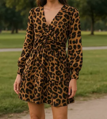 Robe fluide motif léopard taille m neuve