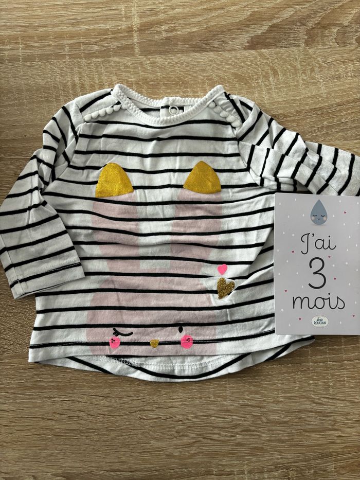 Tee shirt rayures lapin TEX t.3m