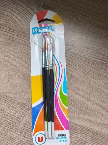 Lot de 3 pinceaux nylon