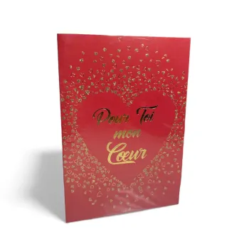 Carte Saint-Valentin Rouge « Pour toi, mon cœur » 17 x 12 cm Neuf 