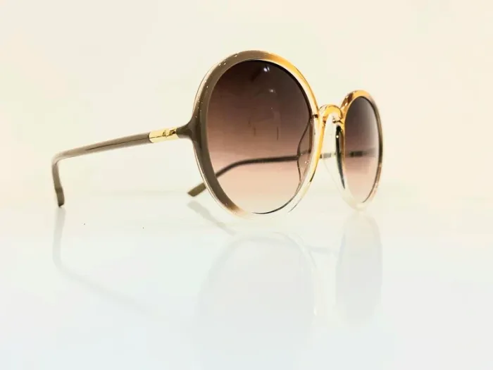 Lunette de soleil femme beige dégradés en abricot uvprotection catégorie 3 - photo numéro 3