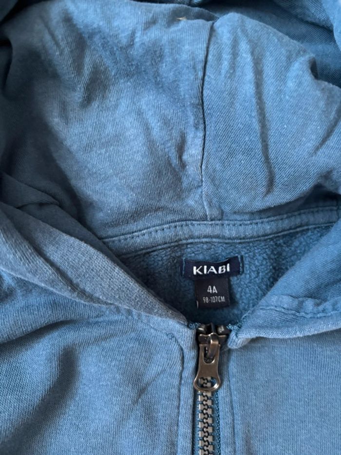Gilet bleu zippé garçon 4 ans avec capuche - photo numéro 2