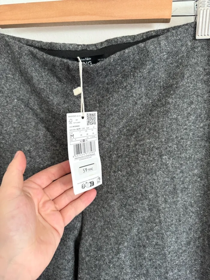 Pantalon Mango gris chiné - photo numéro 4