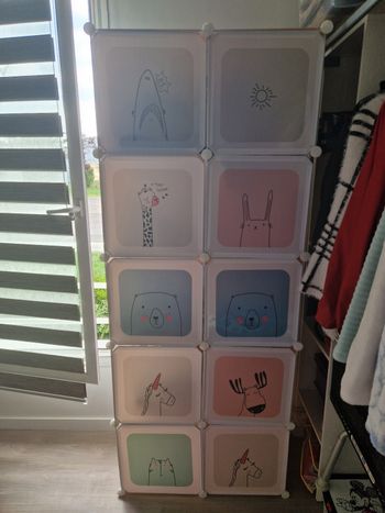 Armoire modulable enfant rose
