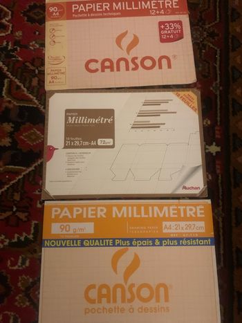 Lot de 4 paquet de papier millimétré