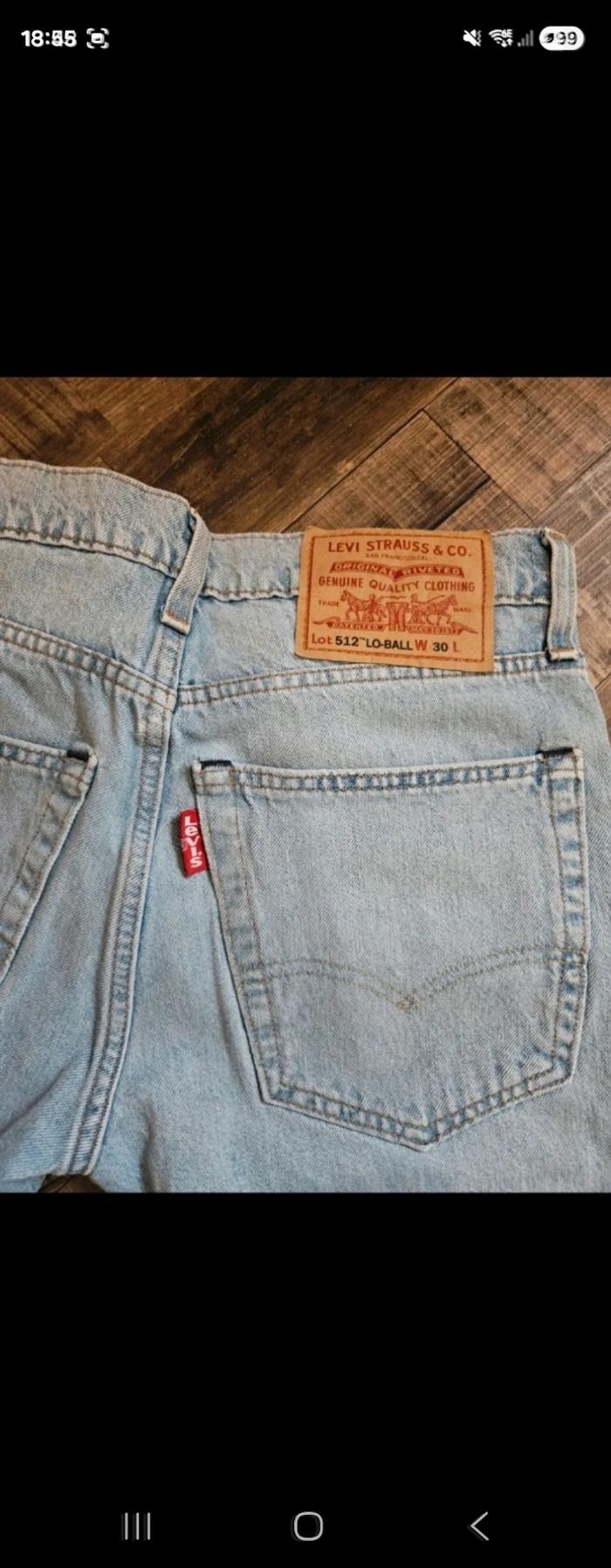 Jean Levi's 512 W38 Délavé Ripped Y2K Vibe - photo numéro 5