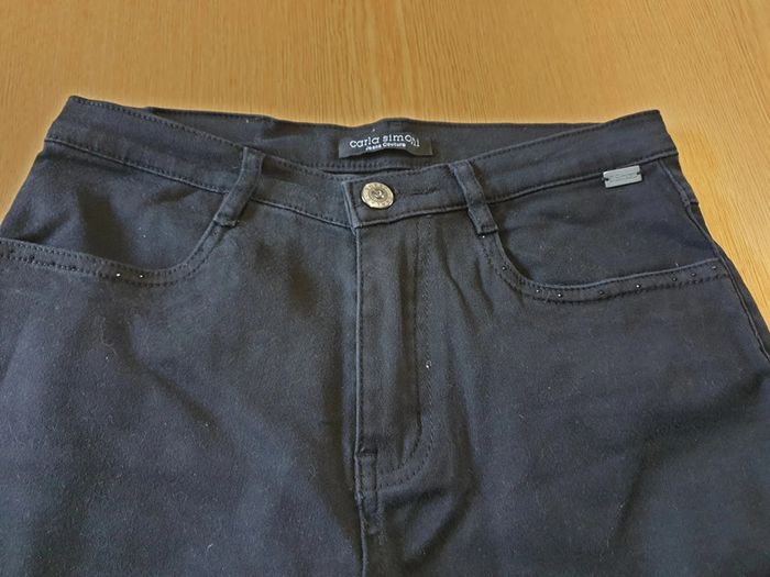 Pantalon en toile femme Carla Simoni T36 long 104cm noir - photo numéro 5