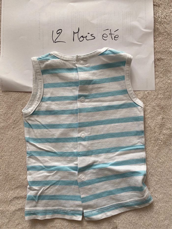 Lot de 2 T-shirts sans manches /débardeurs - 12 mois - Tex, In extenso - TBE - photo numéro 8