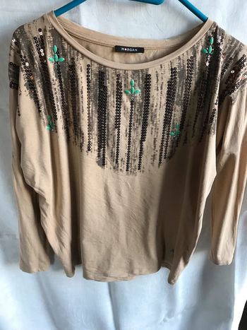 #hauts #tee shirt #Morgan #xs #beige