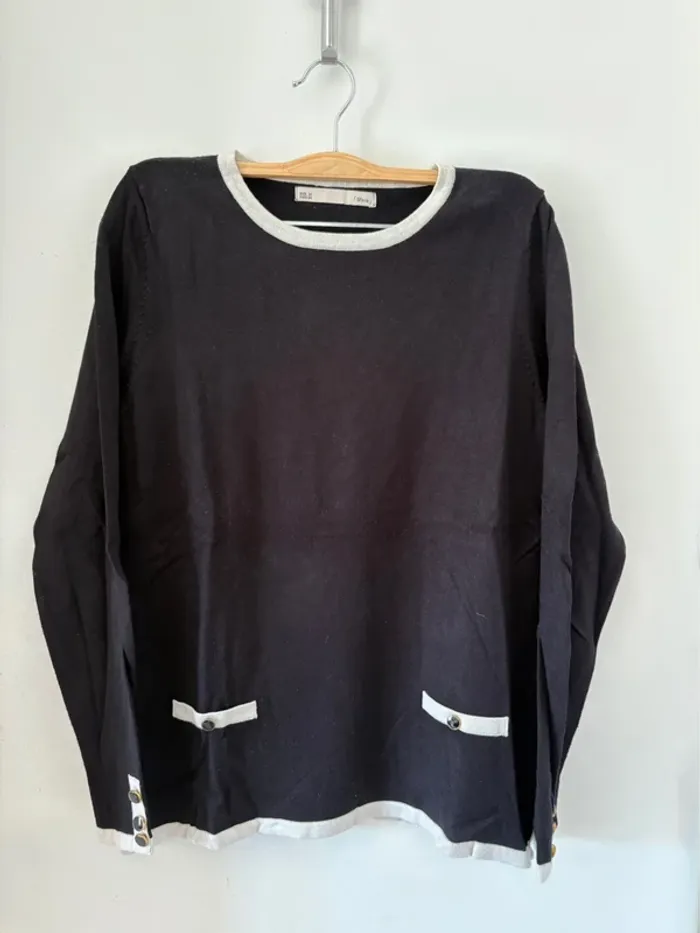 Pull noir femme Sfera taille 38 en bon état - photo numéro 4