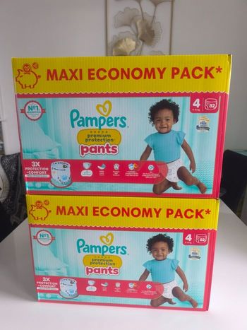 Lot 2 cartons Pampers Premium Protection Pants Maxi Economy Pack - Taille 4