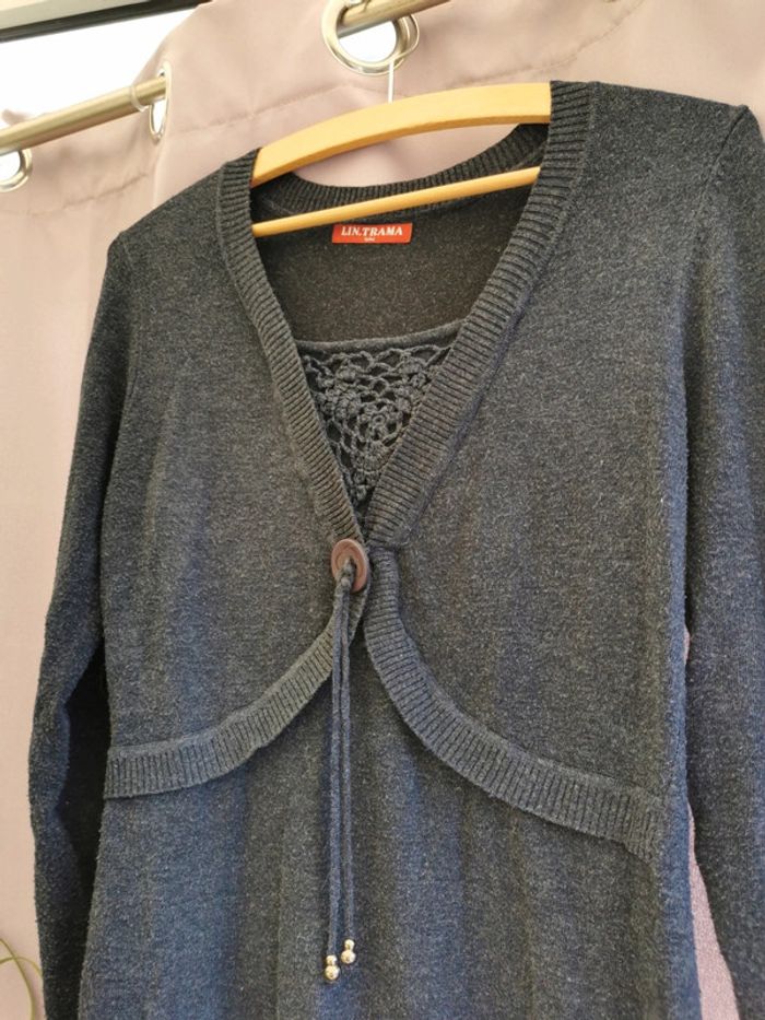 Jolie tunique pull LIN Trama t S/M cachemire - photo numéro 6