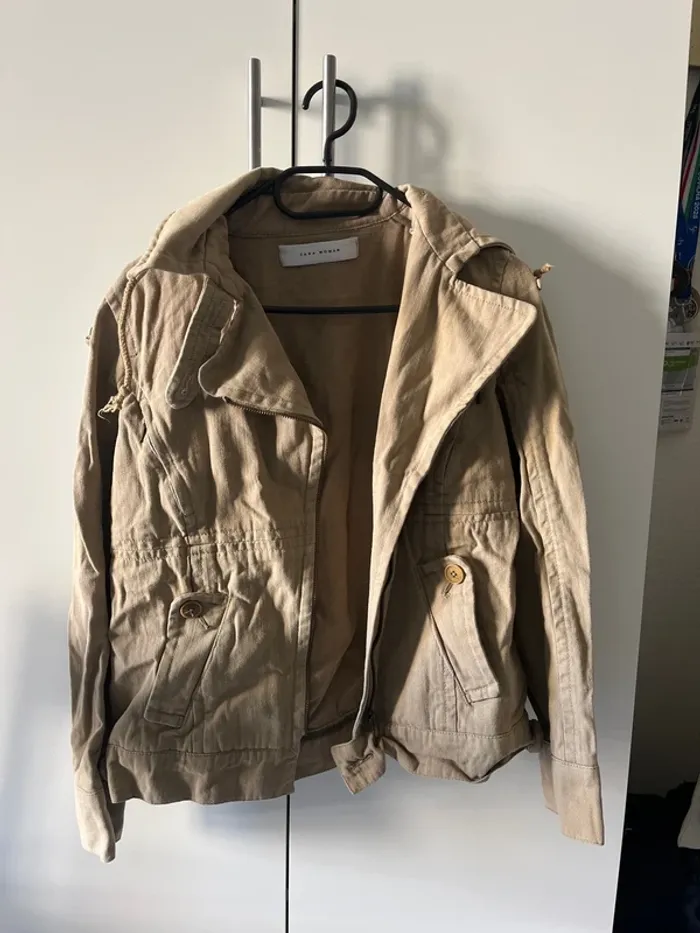 Veste Zara en coton marron - photo numéro 4