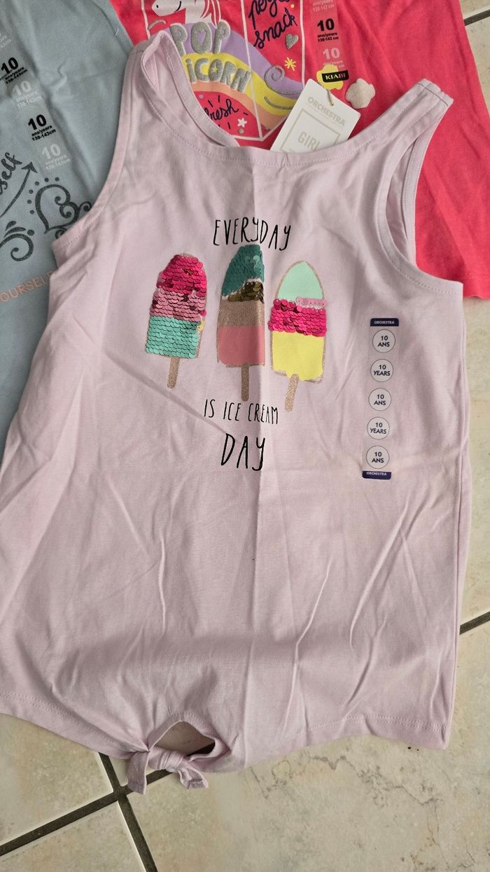 Neufs (non portés) 🏷🥰😍 teeshirts et débardeur 10 ans fille 😍🥰🏷 - photo numéro 4