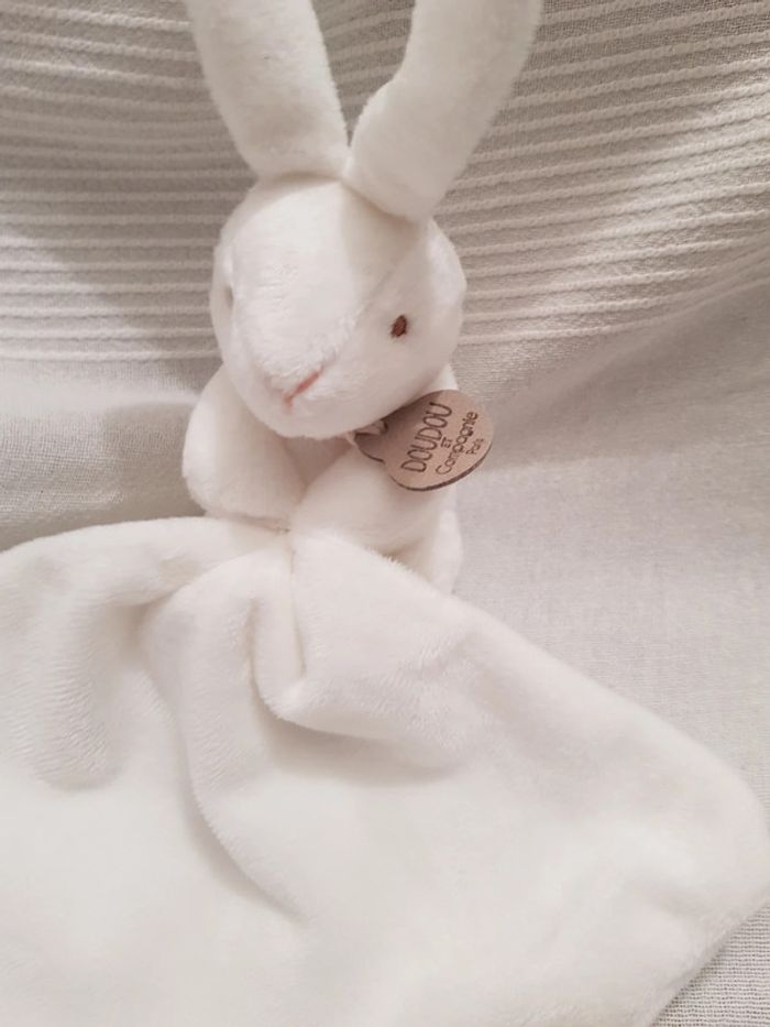 Doudou lapin avec mouchoir blanc Doudou et compagnie - photo numéro 2