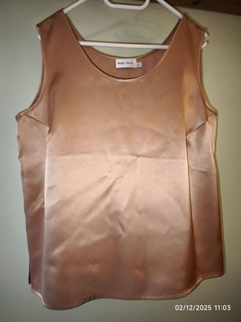 Blouse fluide satin 44 dorée/or vintage 