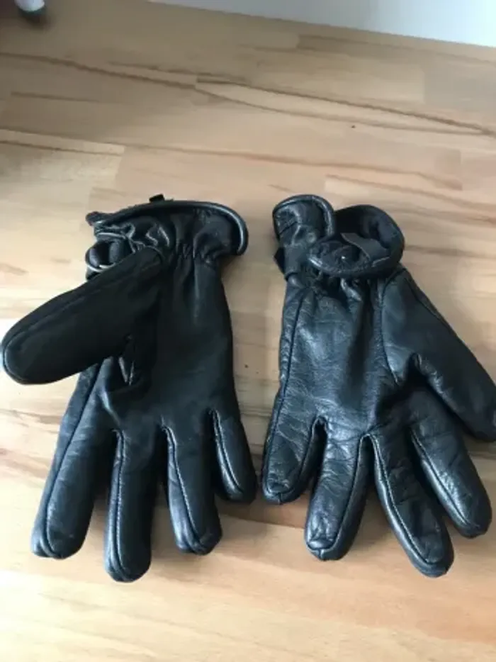 gants cuir marque shilton noir homme S logo sur un doigt - photo numéro 6