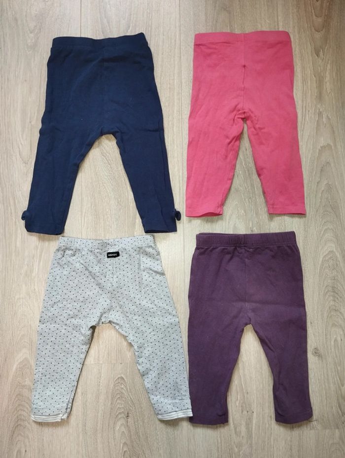 Lot leggings fille 12 mois bleu, rose, violet, gris - photo numéro 6