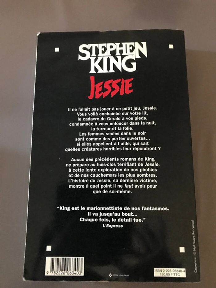 Livre Jessie de Stéphen King - photo numéro 2