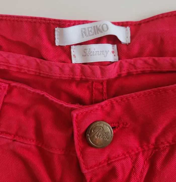 🔥 Jean skinny REIKO rouge femme – Tendance & stylé 🔥 - photo numéro 3