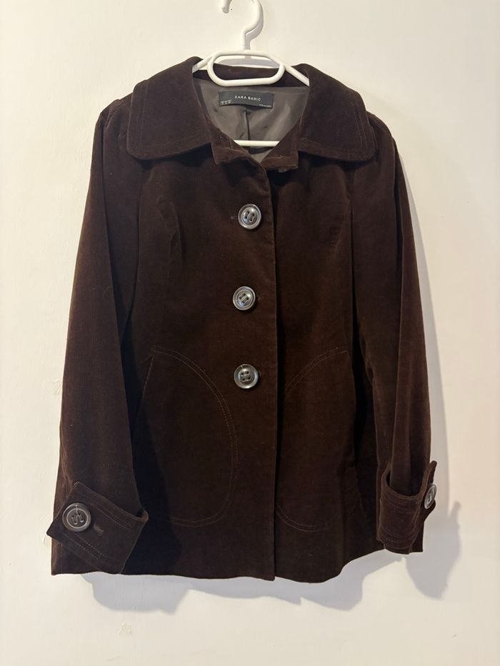 Manteau Zara en velours côtelés marron chocolat. Taille M - photo numéro 6