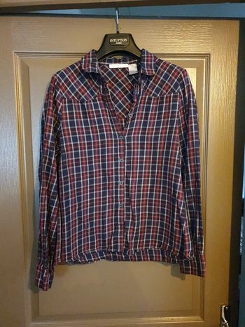 Chemise "Mademoiselle R" bordeaux/bleu à carreaux