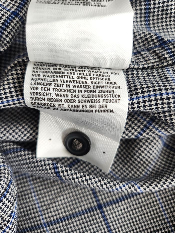 Chemise Ines de la Fressange x Uniqlo Carreaux Gris & Bleu - Taille S - photo numéro 7