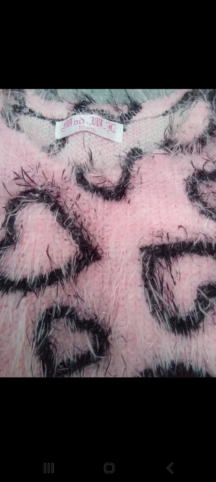 Robe bi-matiére rose et noire - photo numéro 3