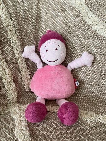 Peluche doudou 30cm marese poupée rose et violet très bon état