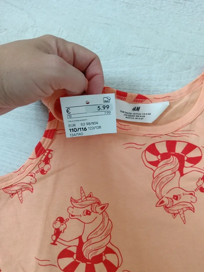 Débardeur orange H&M 4/6 ans 110/116cm - photo numéro 4