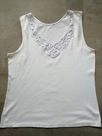 Débardeur avec broderies blanc