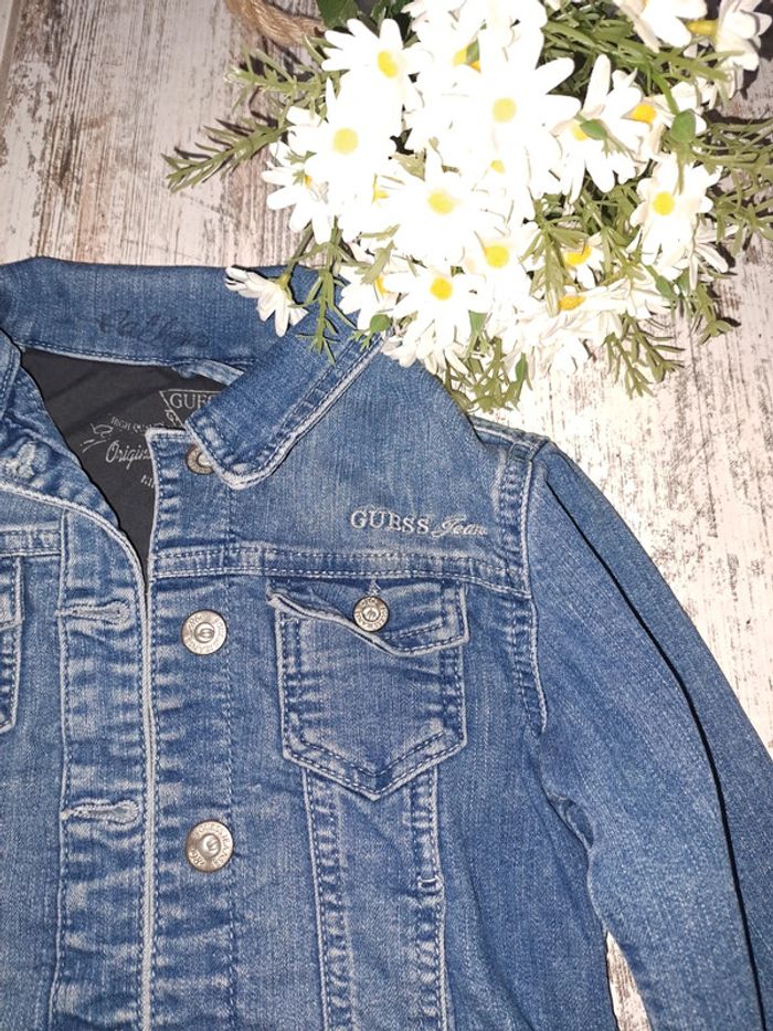 Veste en jean guess logo strass - photo numéro 2