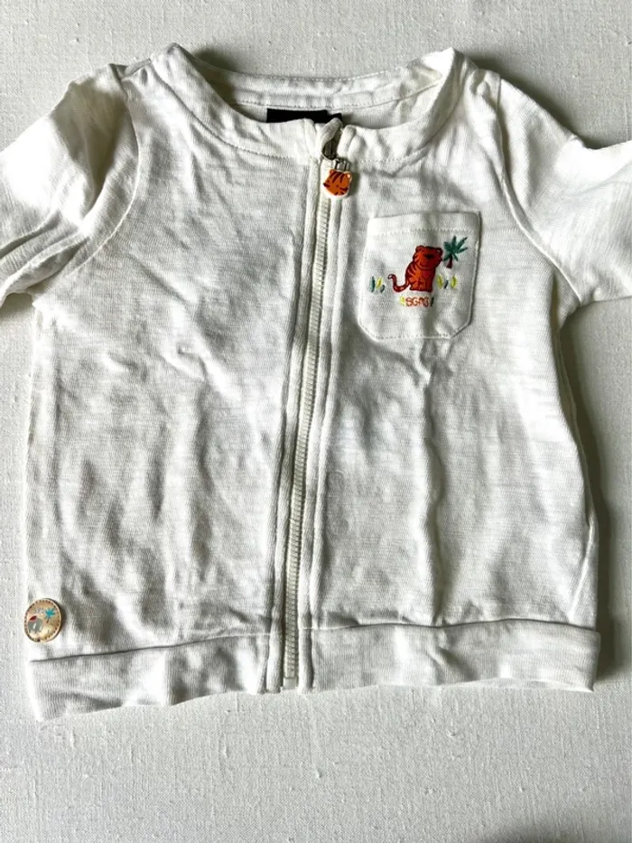 Ensemble été 3 pièces - short, chemise, gilet Sergent Major 24 mois – Lin & coton – Élément brodé - photo numéro 13