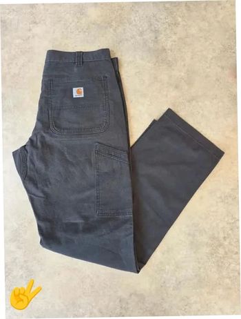 Pant Carhartt Double Knee W34|FR44 L32 coupe droite gris Homme-Men pan28b