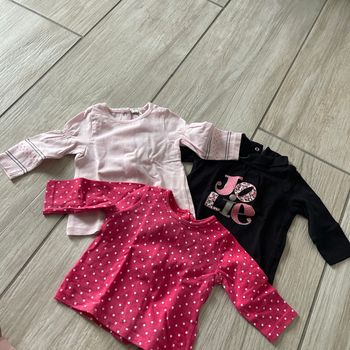 3 hauts manches longues fille 3 mois