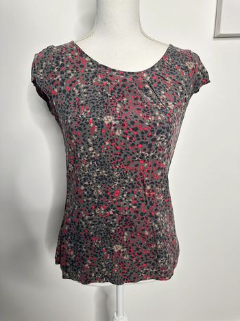 Blouse léopard Cache cache grise et rose T38 M