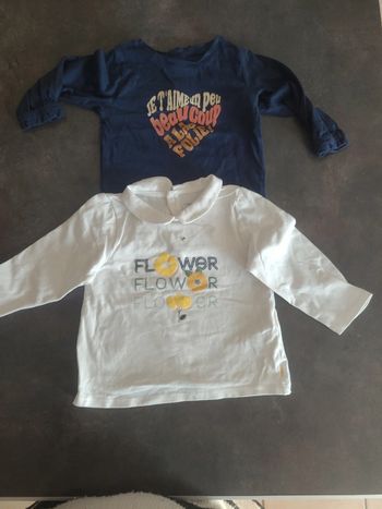 Lot tee shirt 12 mois neuf