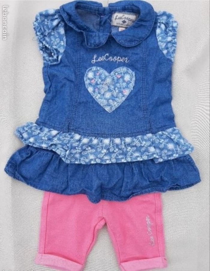 Ensemble été pantacourt + robe fille - Lee Cooper - 6 mois - photo numéro 2