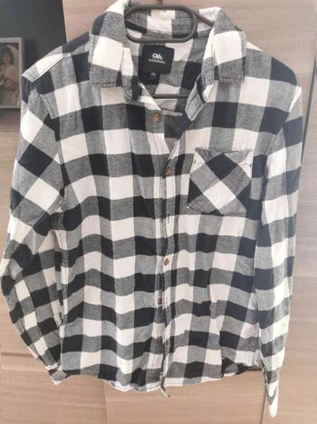 Chemise  à  carreaux  noir et blanc  XS