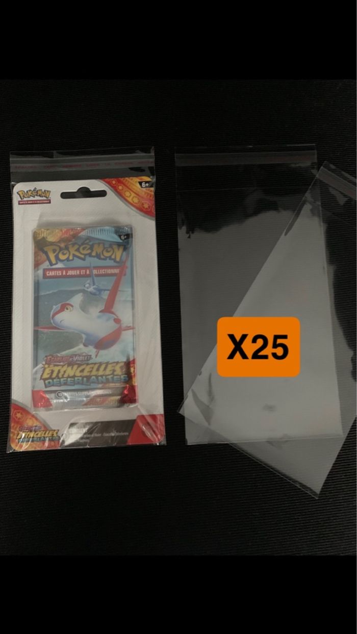 25 protections pour booster pokemon sous blister carton