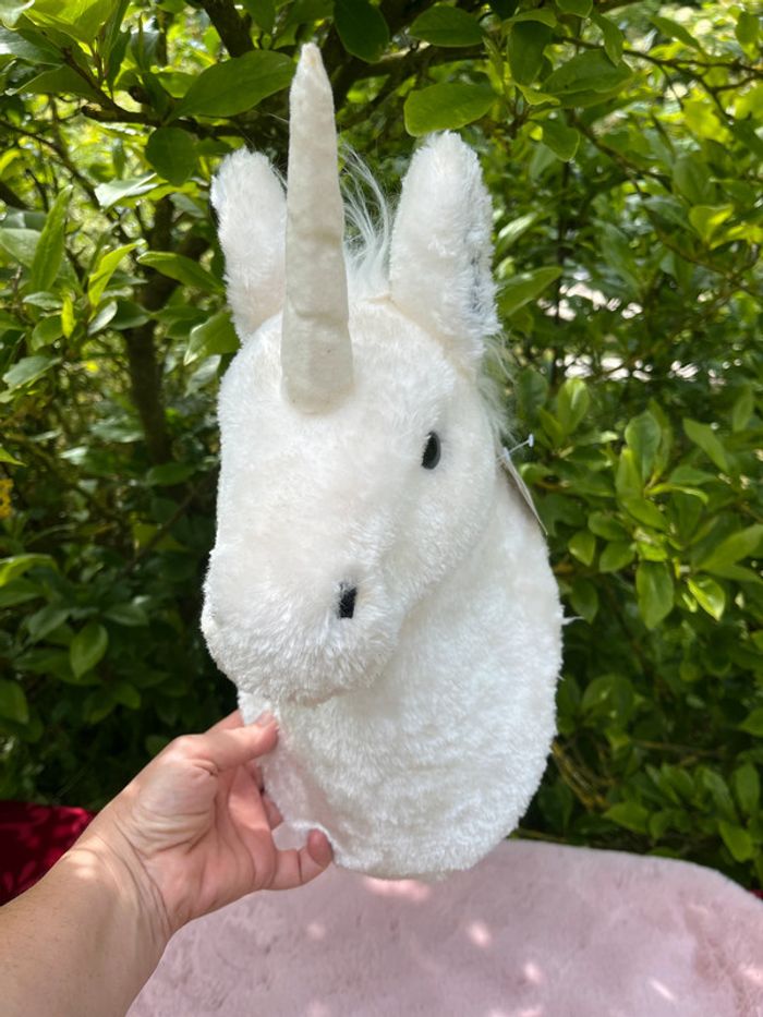 Tête de licorne peluche féérique a crochet au mur - photo numéro 2