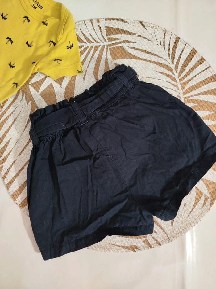 Short carotte ceinture évasé bleu marine 12 mois Kiabi - photo numéro 3