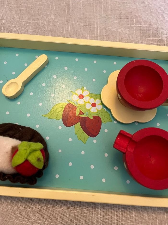 Service à thé en bois - photo numéro 3