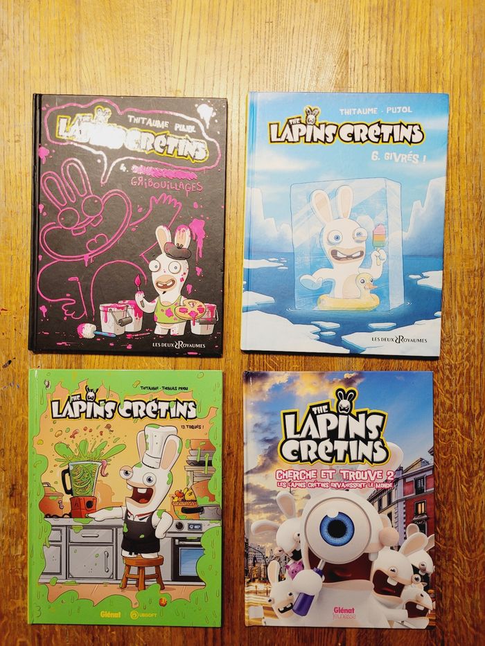 4 BD 🐰 The Lapins Crétins 🐰 tomes 4, 6, 13 et cherche et trouve