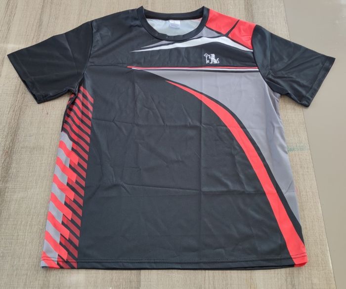 T-shirt manches courtes taille L couleur noir et rouge pour homme - photo numéro 4