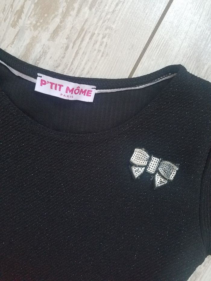 Robe noire à paillettes fille Ptimome t 10 ans tbe - photo numéro 3