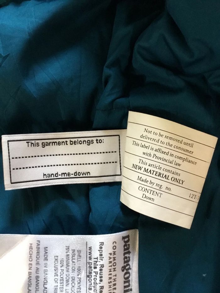 Doudoune à capuche pour enfant Patagonia bleu marine taille 2T (18/24 mois) 163 - photo numéro 12