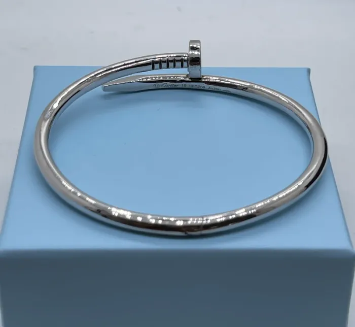 Bracelet jonc argenté taille 19cm - photo numéro 4