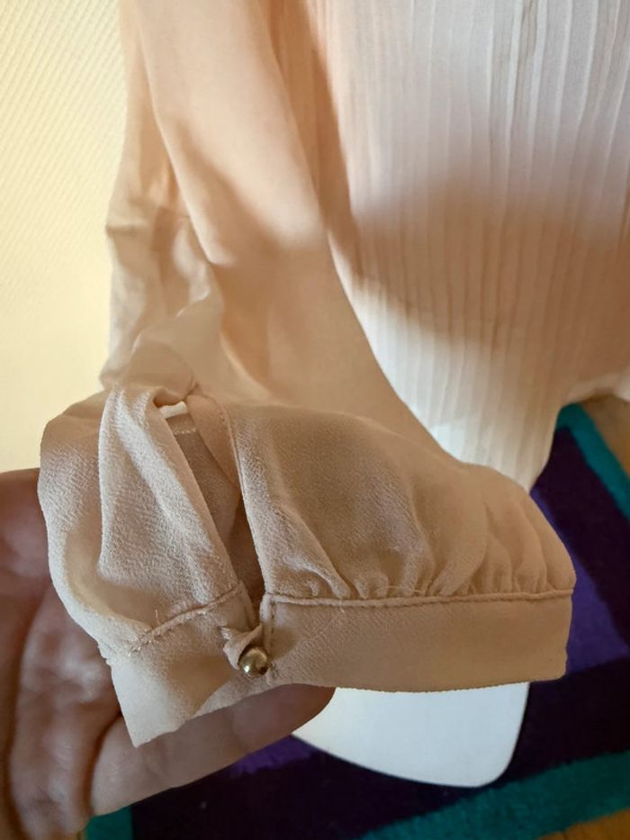 Blouse plissé en très bon état taille L rose pale Zara - photo numéro 6